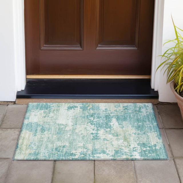 Addison Chantille ACN2142 Abstract Machine Made Transitional Teal Rug