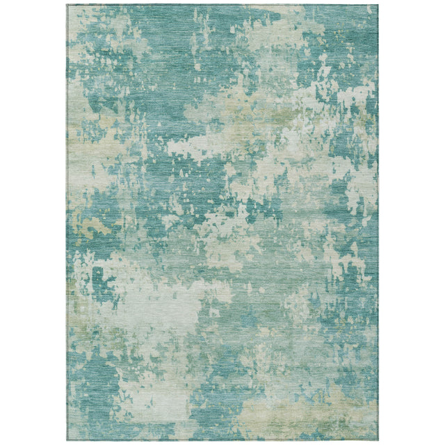 Addison Chantille ACN2142 Abstract Machine Made Transitional Teal Rug