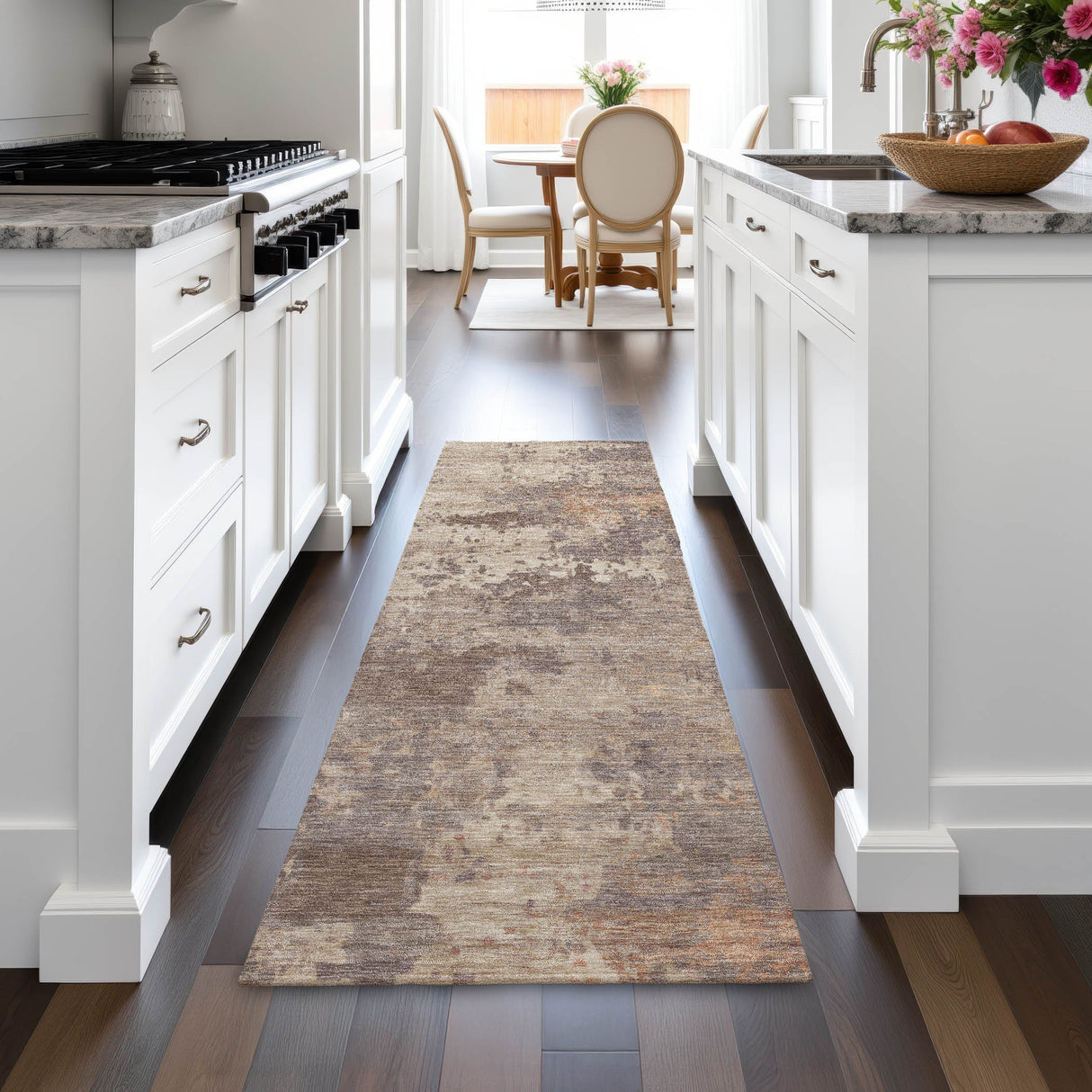 Addison Chantille ACN2143 Abstract Machine Made Transitional Brown Rug