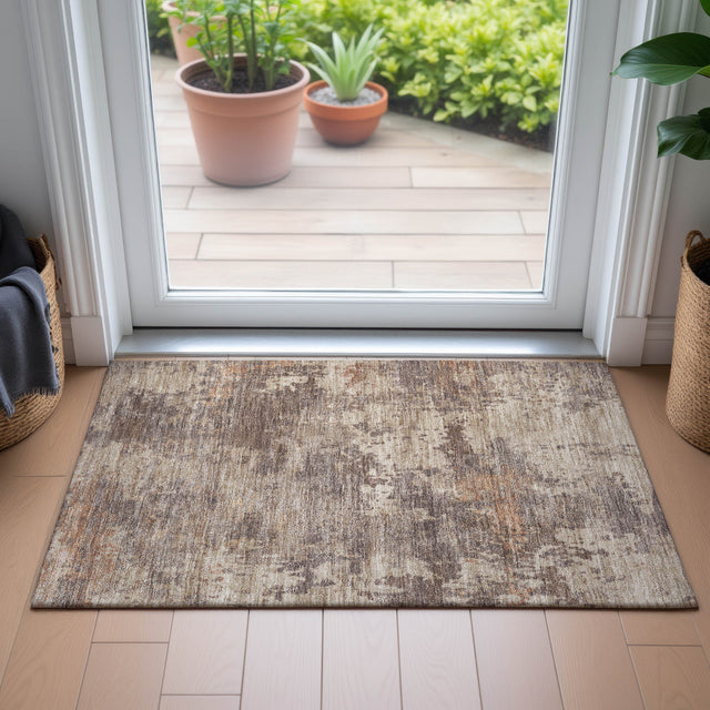 Addison Chantille ACN2143 Abstract Machine Made Transitional Brown Rug