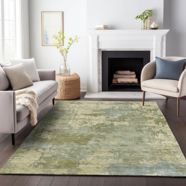 Addison Chantille ACN2143 Abstract Machine Made Transitional Green Rug