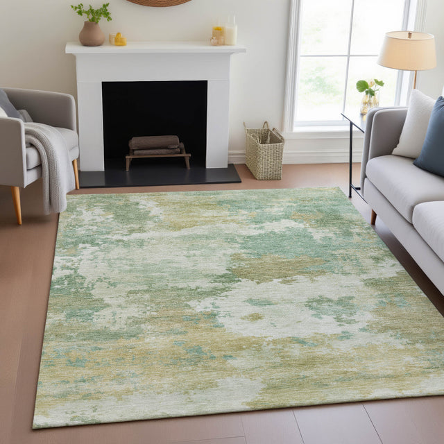 Addison Chantille ACN2144 Abstract Machine Made Transitional Aloe Rug