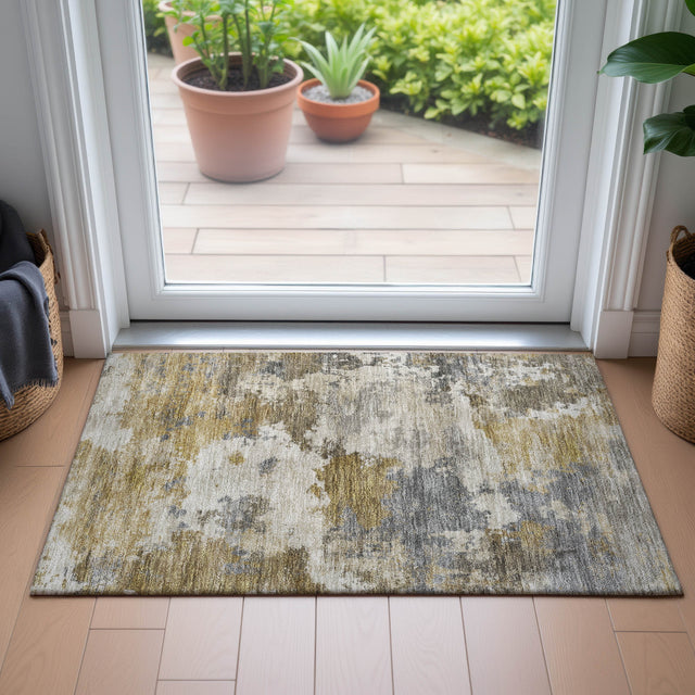 Addison Chantille ACN2144 Abstract Machine Made Transitional Brown Rug