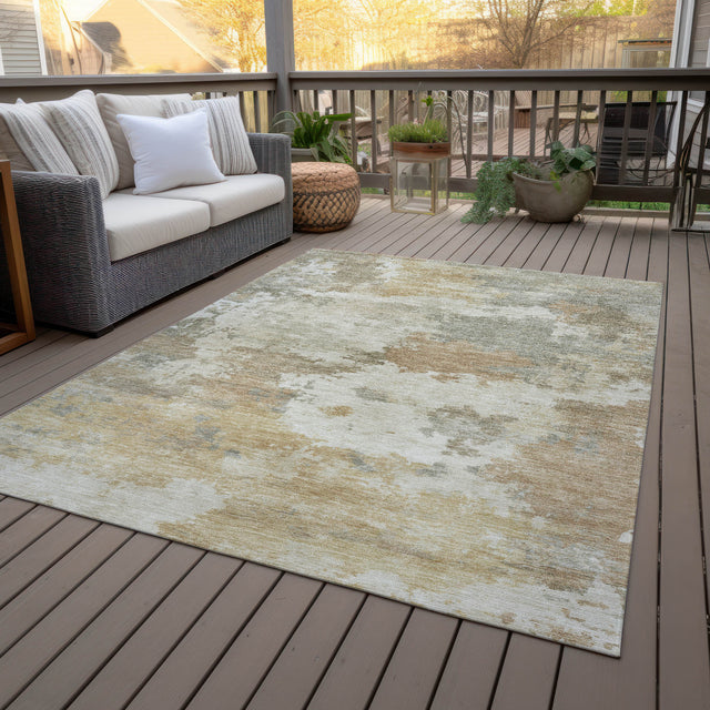 Addison Chantille ACN2144 Abstract Machine Made Transitional Khaki Rug