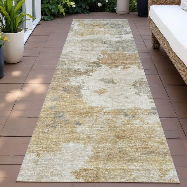 Addison Chantille ACN2144 Abstract Machine Made Transitional Khaki Rug