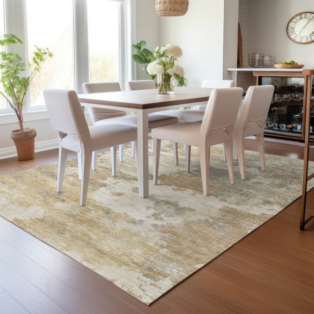 Addison Chantille ACN2144 Abstract Machine Made Transitional Khaki Rug