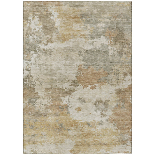Addison Chantille ACN2144 Abstract Machine Made Transitional Khaki Rug