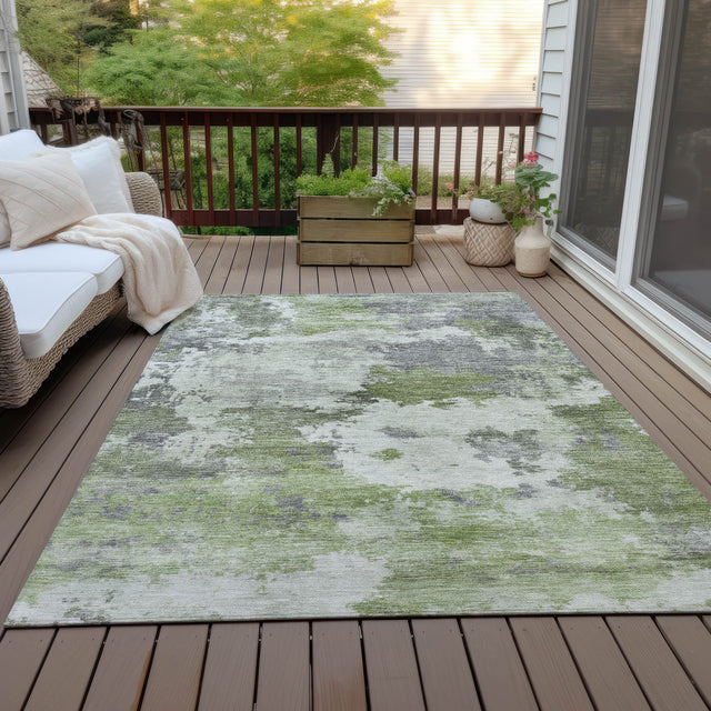 Addison Chantille ACN2144 Abstract Machine Made Transitional Olive Rug