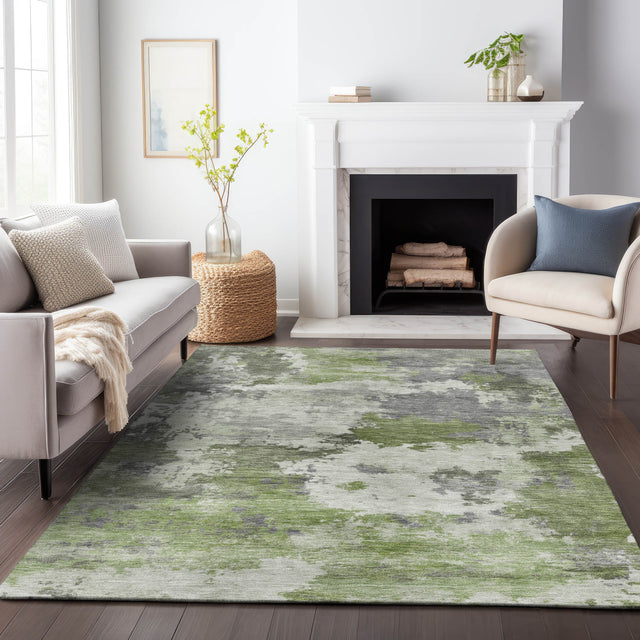 Addison Chantille ACN2144 Abstract Machine Made Transitional Olive Rug
