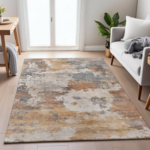 Addison Chantille ACN2144 Abstract Machine Made Transitional Paprika Rug