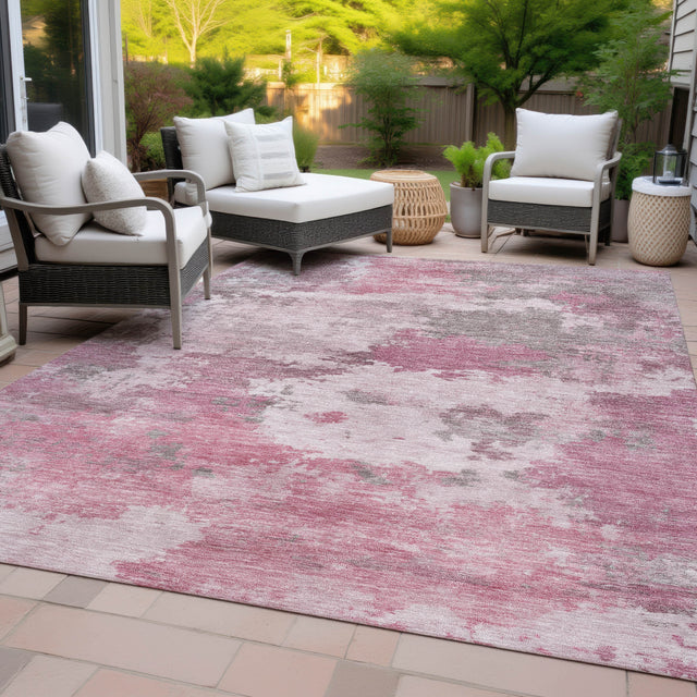 Addison Chantille ACN2144 Abstract Machine Made Transitional Pink Rug