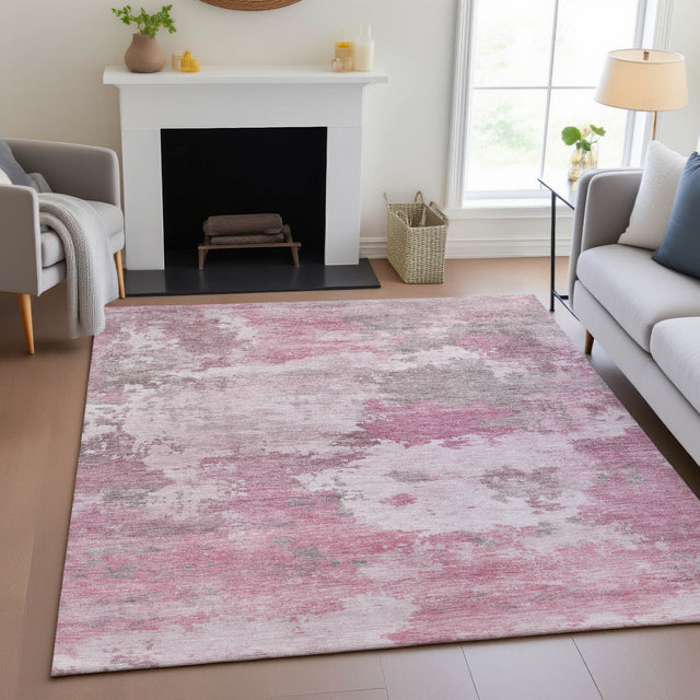 Addison Chantille ACN2144 Abstract Machine Made Transitional Pink Rug