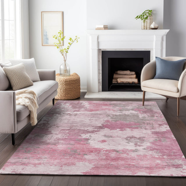 Addison Chantille ACN2144 Abstract Machine Made Transitional Pink Rug