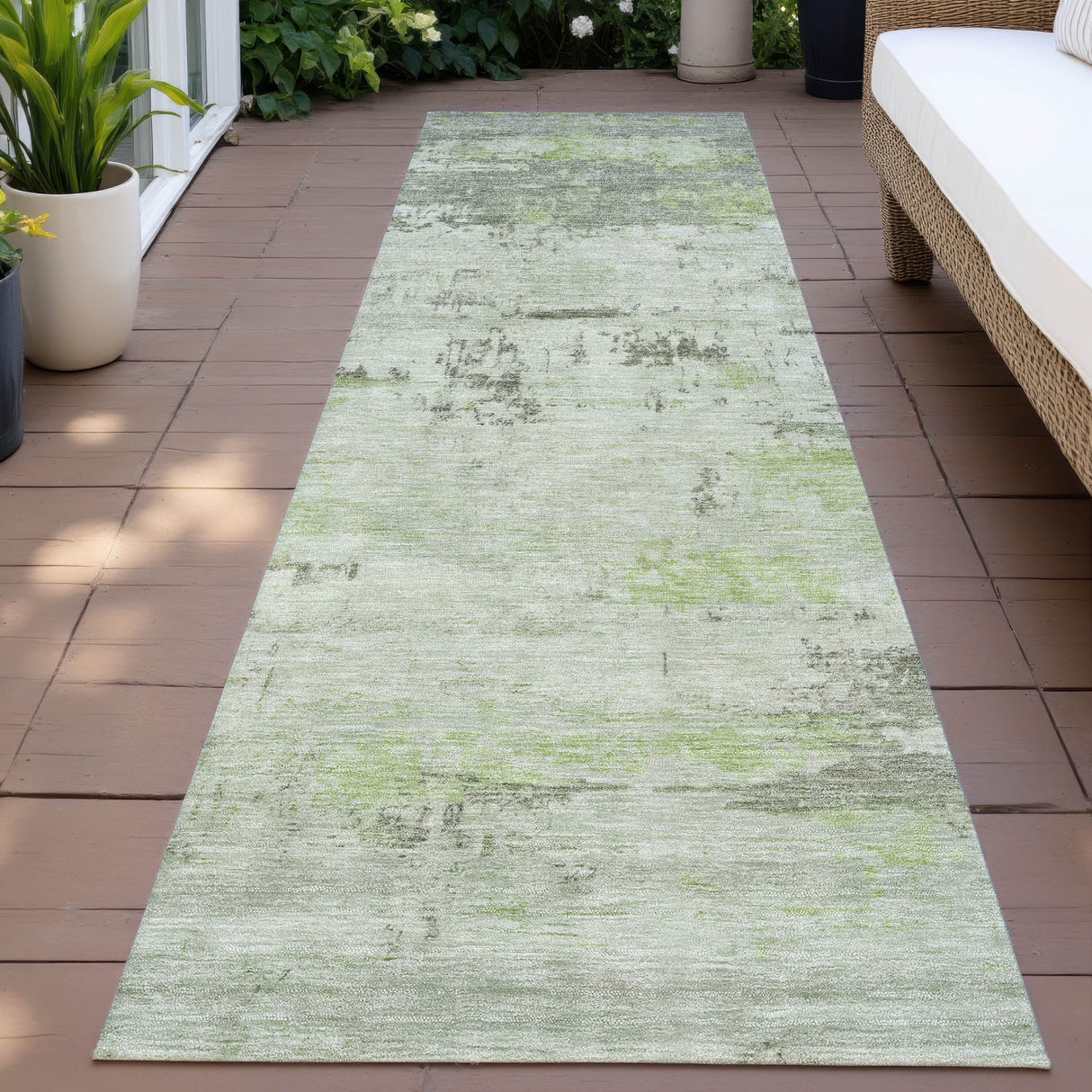 Addison Chantille ACN2145 Abstract Machine Made Transitional Aloe Rug