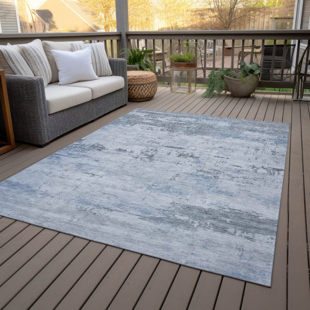 Addison Chantille ACN2145 Abstract Machine Made Transitional Blue Rug