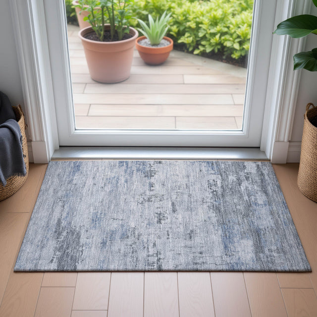 Addison Chantille ACN2145 Abstract Machine Made Transitional Blue Rug