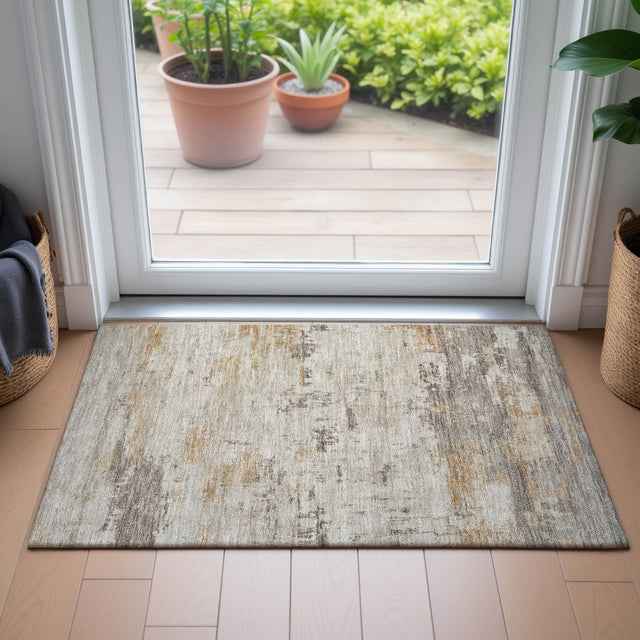 Addison Chantille ACN2145 Abstract Machine Made Transitional Putty Rug