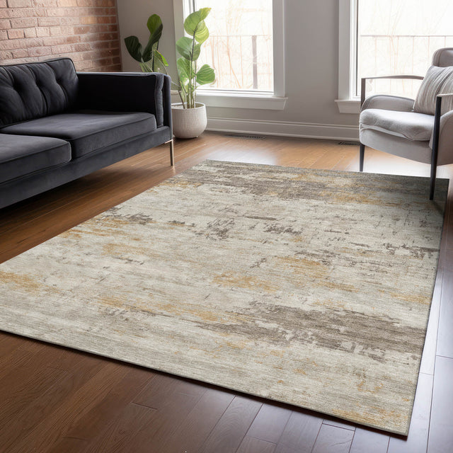 Addison Chantille ACN2145 Abstract Machine Made Transitional Putty Rug