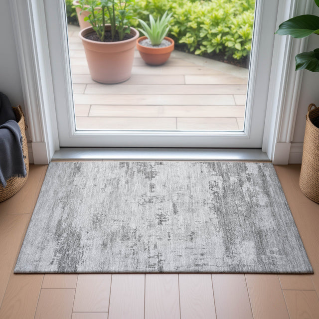 Addison Chantille ACN2145 Abstract Machine Made Transitional Silver Rug