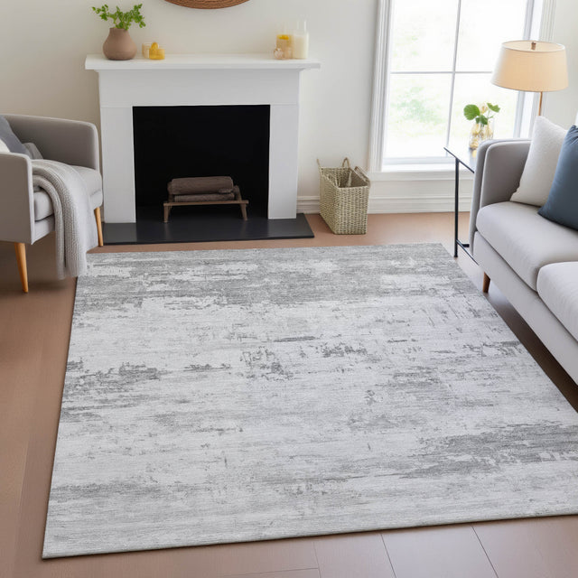 Addison Chantille ACN2145 Abstract Machine Made Transitional Silver Rug