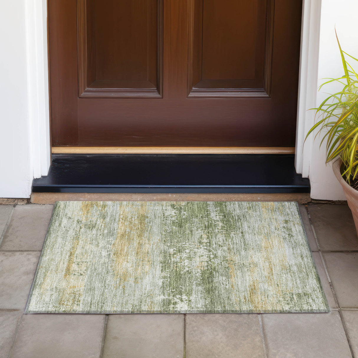 Addison Chantille ACN2146 Abstract Machine Made Transitional Aloe Rug