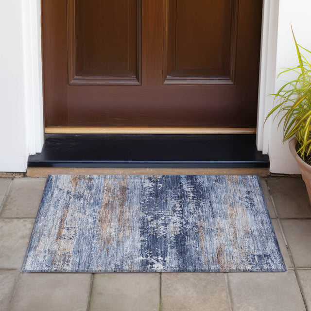 Addison Chantille ACN2146 Abstract Machine Made Transitional Blue Rug