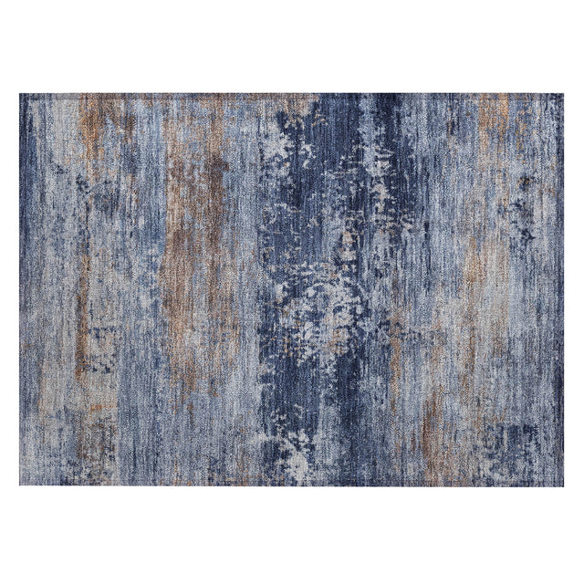 Addison Chantille ACN2146 Abstract Machine Made Transitional Blue Rug
