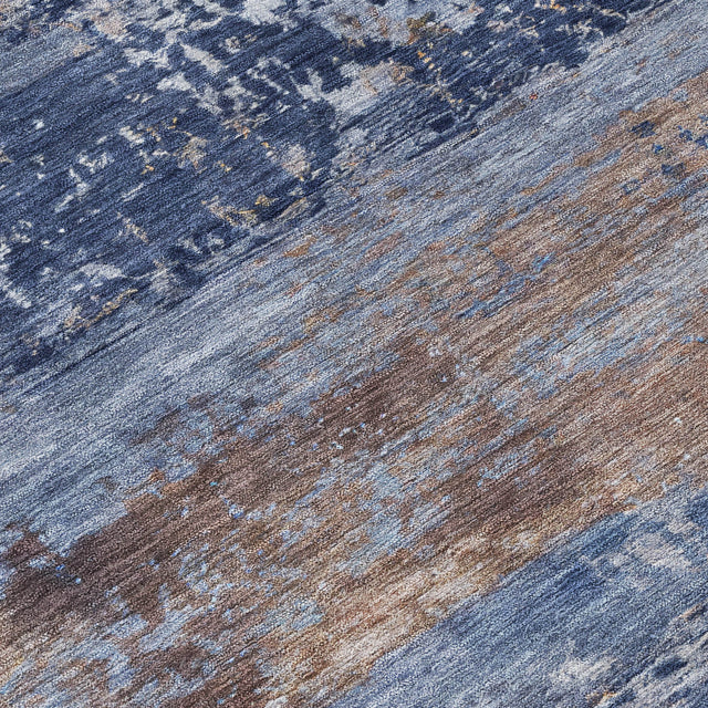 Addison Chantille ACN2146 Abstract Machine Made Transitional Blue Rug