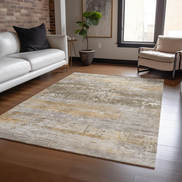 Addison Chantille ACN2146 Abstract Machine Made Transitional Brown Rug