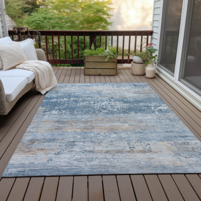 Addison Chantille ACN2146 Abstract Machine Made Transitional Denim Rug