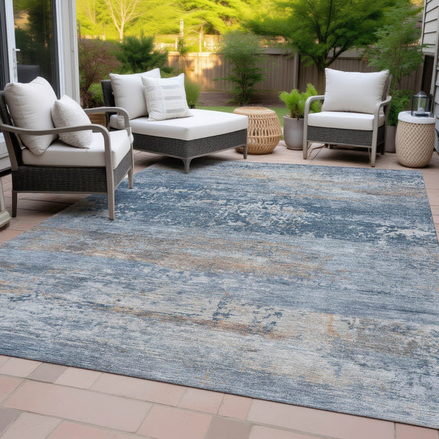 Addison Chantille ACN2146 Abstract Machine Made Transitional Denim Rug