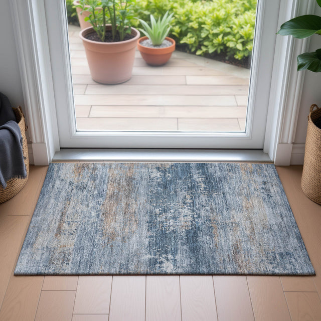 Addison Chantille ACN2146 Abstract Machine Made Transitional Denim Rug
