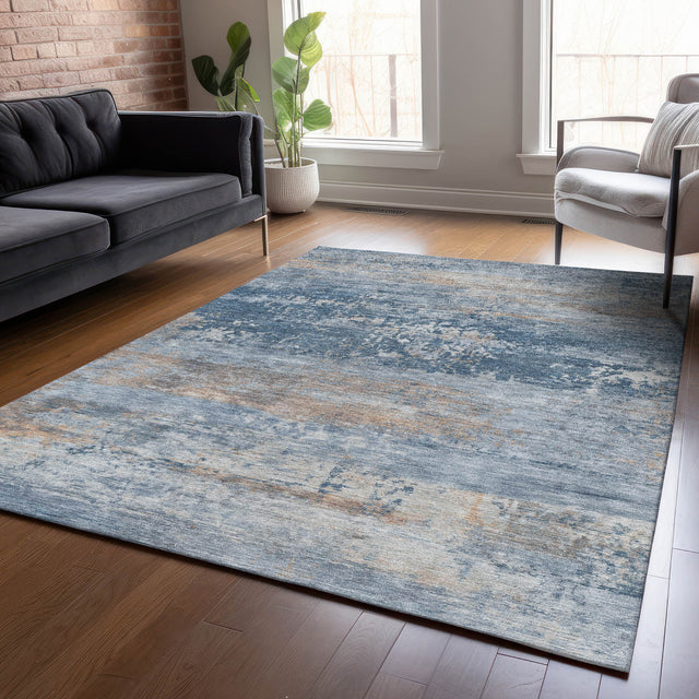 Addison Chantille ACN2146 Abstract Machine Made Transitional Denim Rug