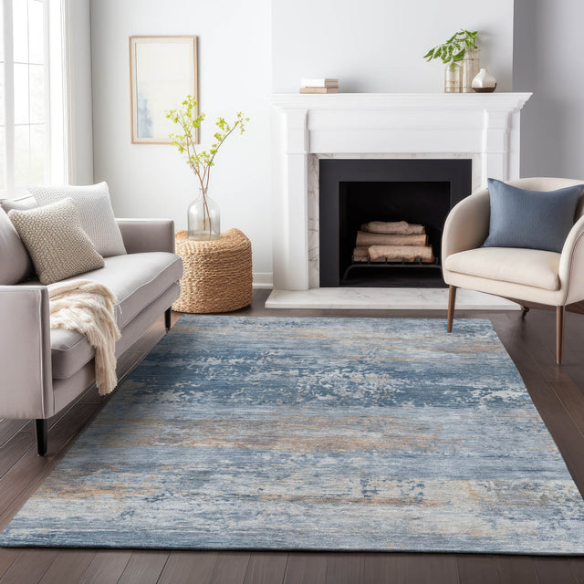 Addison Chantille ACN2146 Abstract Machine Made Transitional Denim Rug