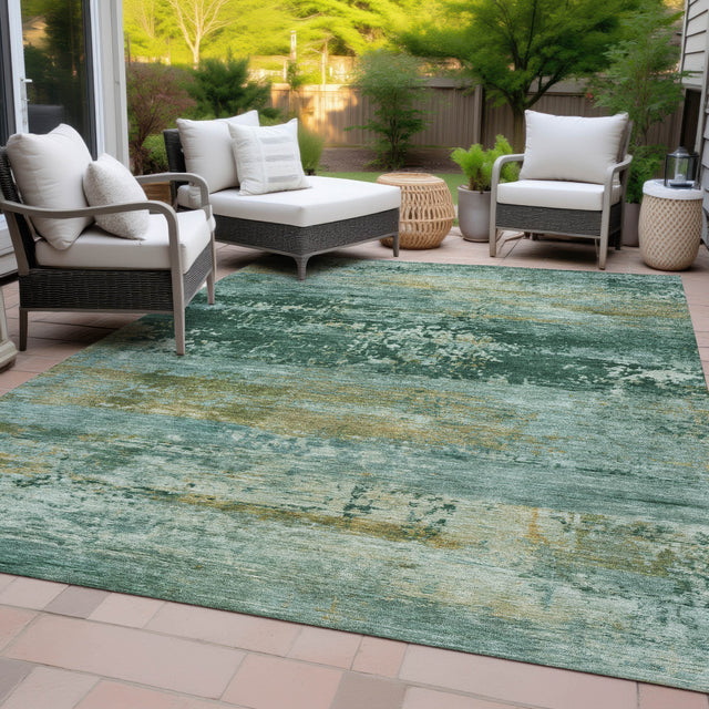 Addison Chantille ACN2146 Abstract Machine Made Transitional Green Rug