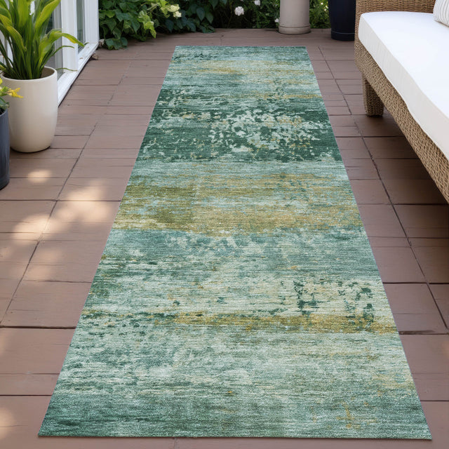 Addison Chantille ACN2146 Abstract Machine Made Transitional Green Rug