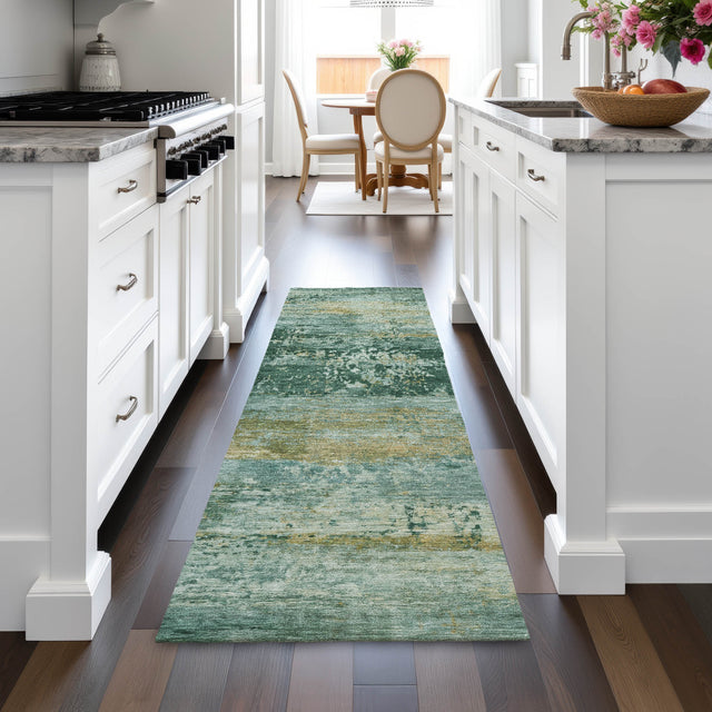 Addison Chantille ACN2146 Abstract Machine Made Transitional Green Rug