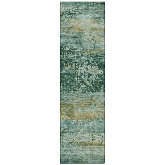 Addison Chantille ACN2146 Abstract Machine Made Transitional Green Rug