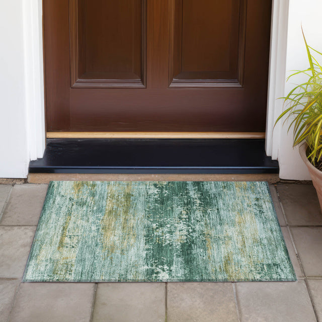 Addison Chantille ACN2146 Abstract Machine Made Transitional Green Rug