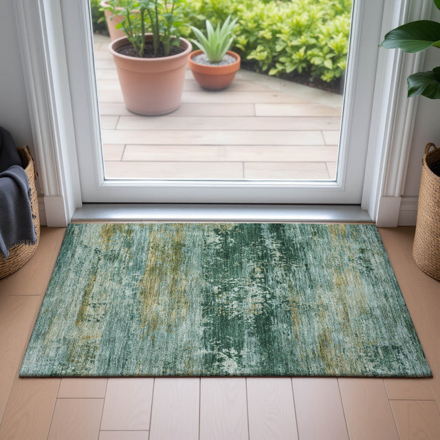 Addison Chantille ACN2146 Abstract Machine Made Transitional Green Rug