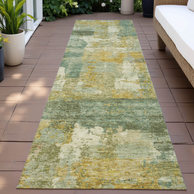 Addison Chantille ACN2147 Abstract Machine Made Transitional Green Rug