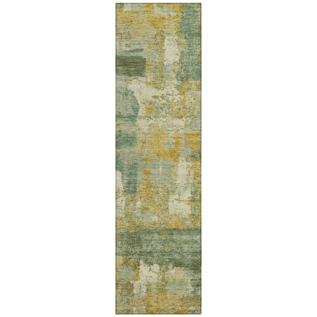 Addison Chantille ACN2147 Abstract Machine Made Transitional Green Rug