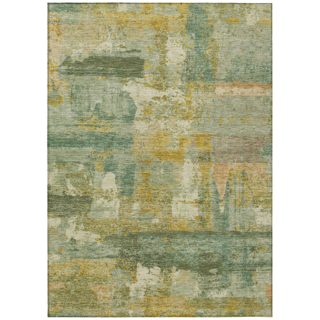 Addison Chantille ACN2147 Abstract Machine Made Transitional Green Rug