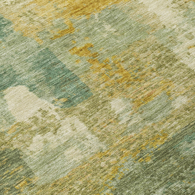 Addison Chantille ACN2147 Abstract Machine Made Transitional Green Rug