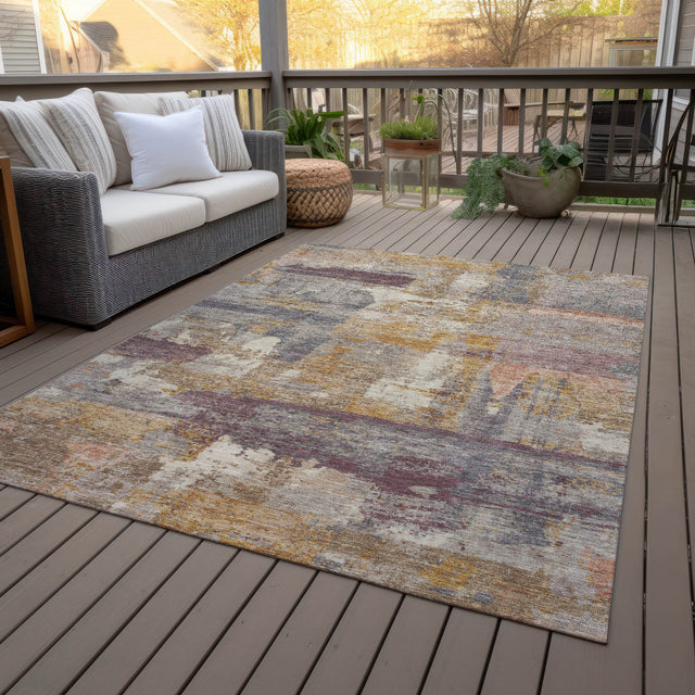Addison Chantille ACN2147 Abstract Machine Made Transitional Rust Rug