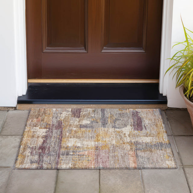 Addison Chantille ACN2147 Abstract Machine Made Transitional Rust Rug