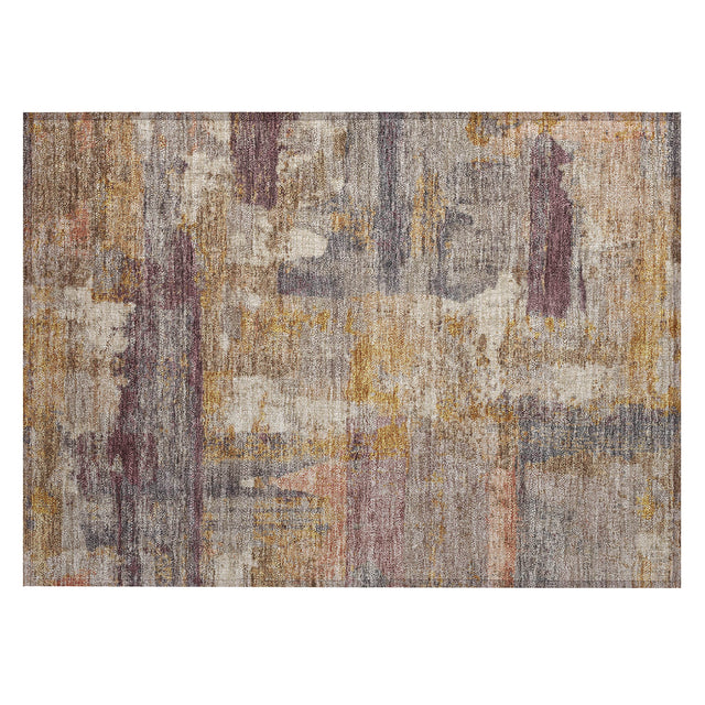 Addison Chantille ACN2147 Abstract Machine Made Transitional Rust Rug