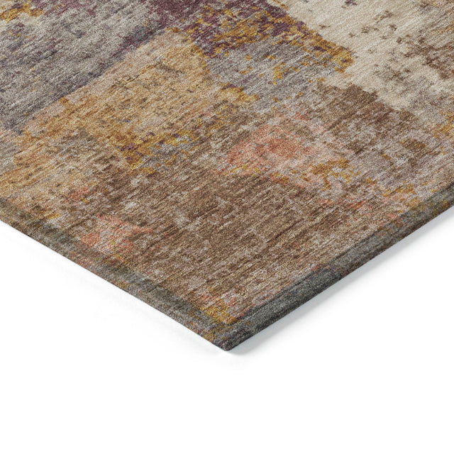 Addison Chantille ACN2147 Abstract Machine Made Transitional Rust Rug