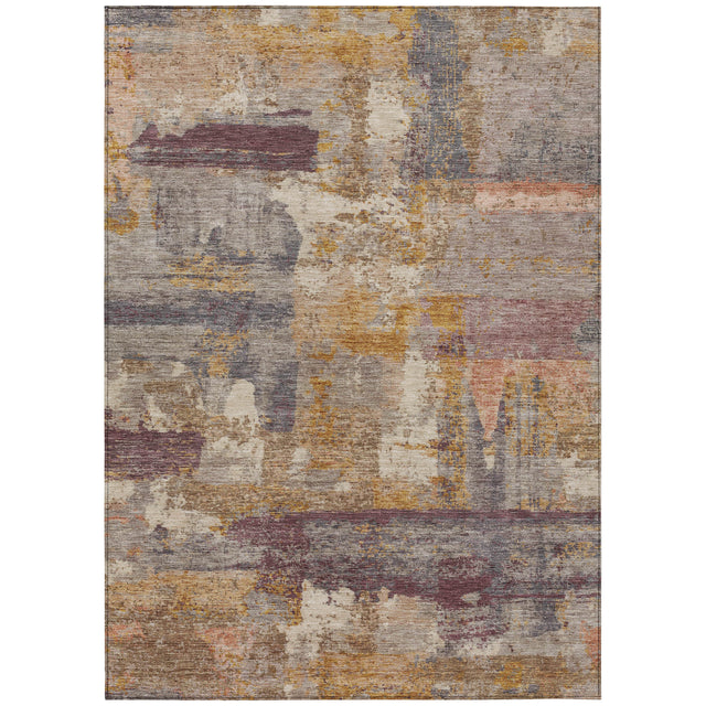 Addison Chantille ACN2147 Abstract Machine Made Transitional Rust Rug
