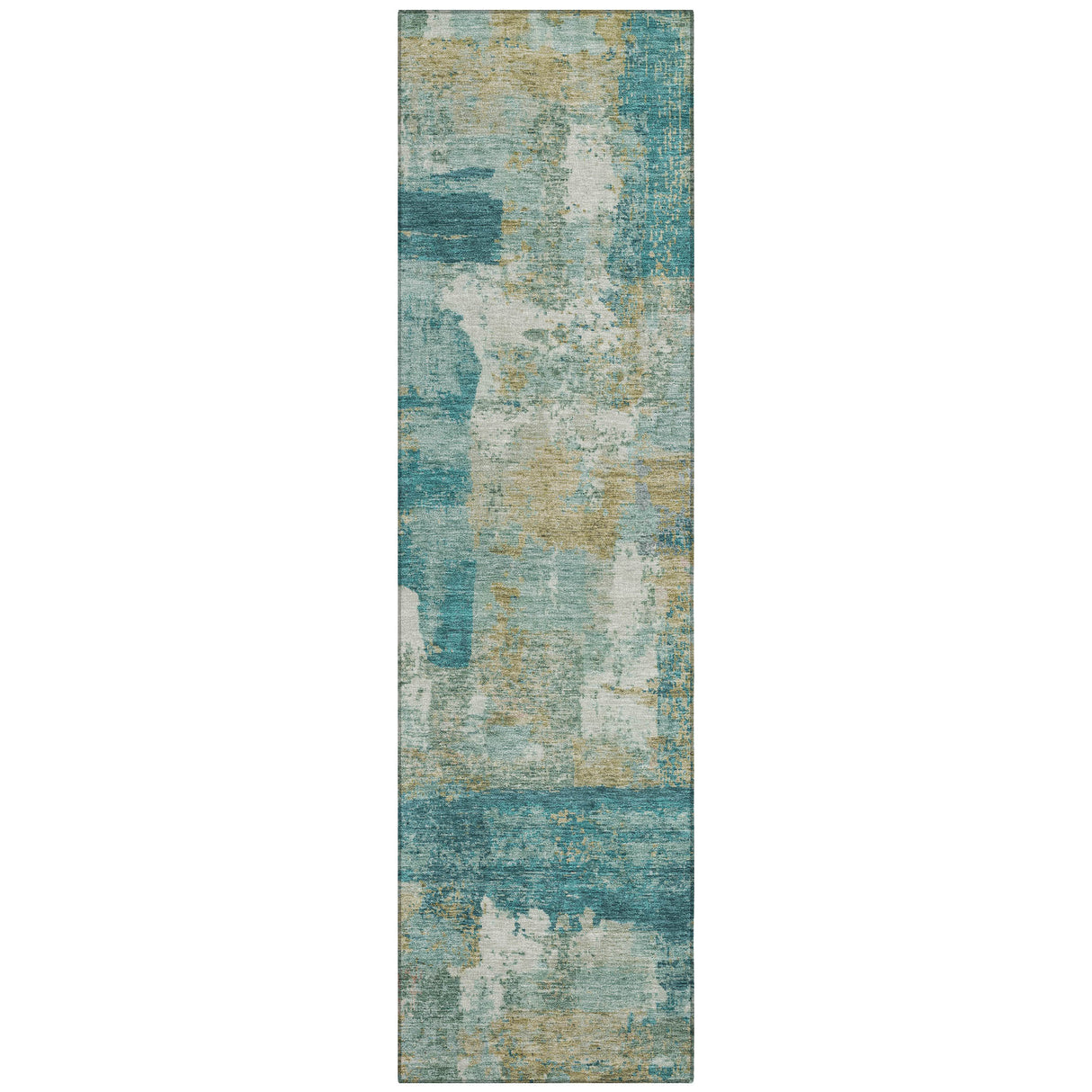 Addison Chantille ACN2147 Abstract Machine Made Transitional Teal Rug